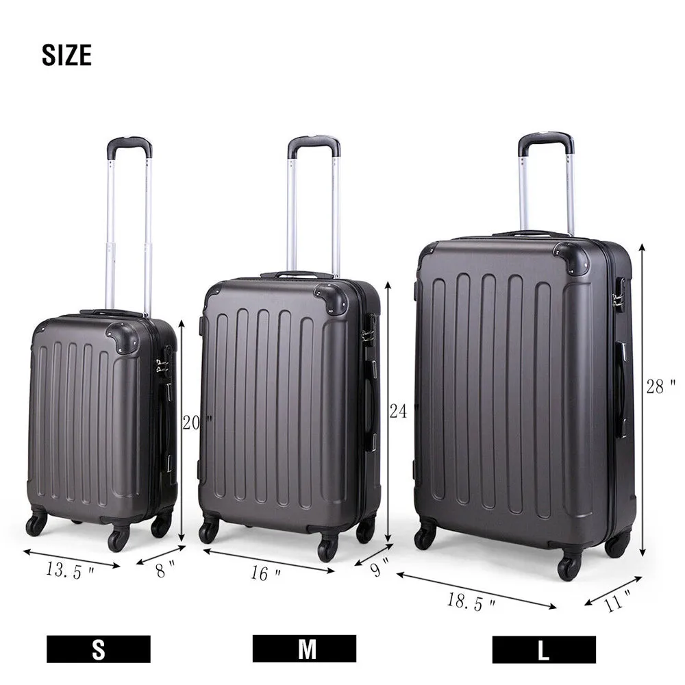 Heavy Duty 3 Piece Lightweight 360° Rolling Suitcase