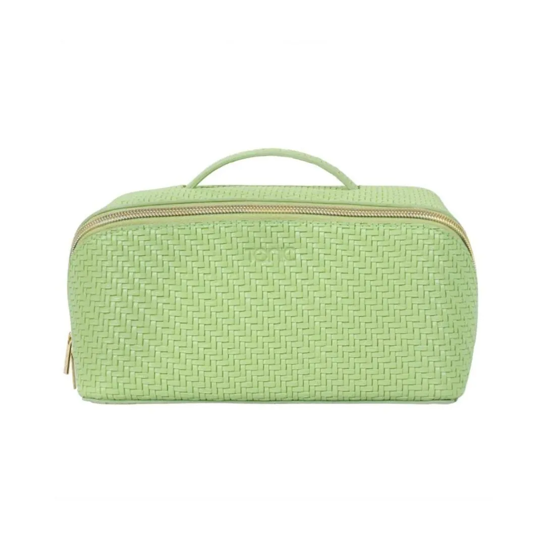 Herringbone Beauty Bag Large | Pistachio