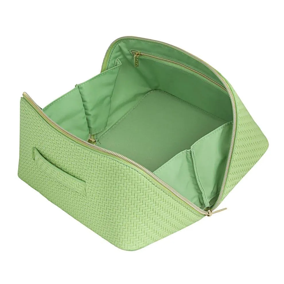 Herringbone Beauty Bag Large | Pistachio