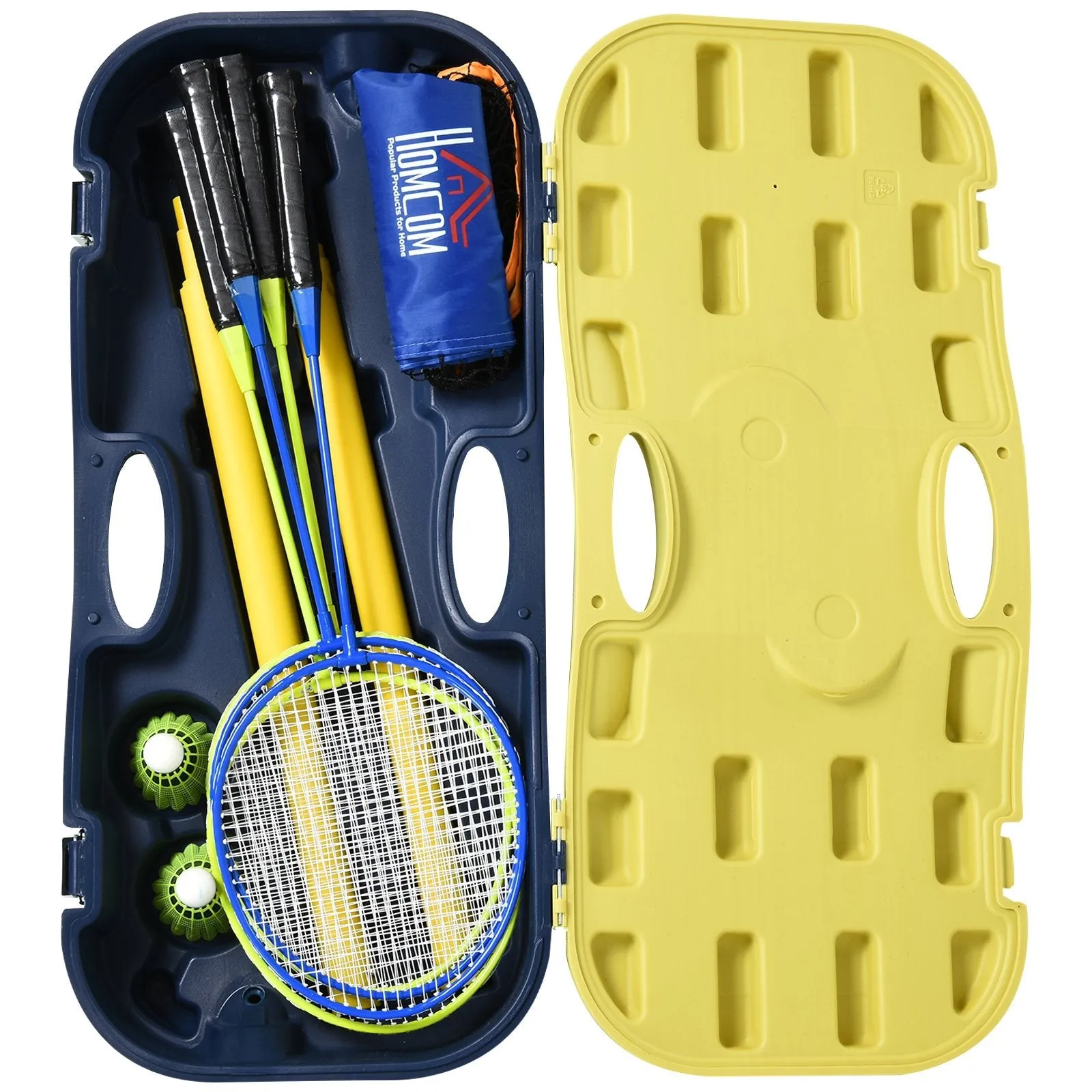 Homcom Plastic Portable Badminton Net Blue/Yellow