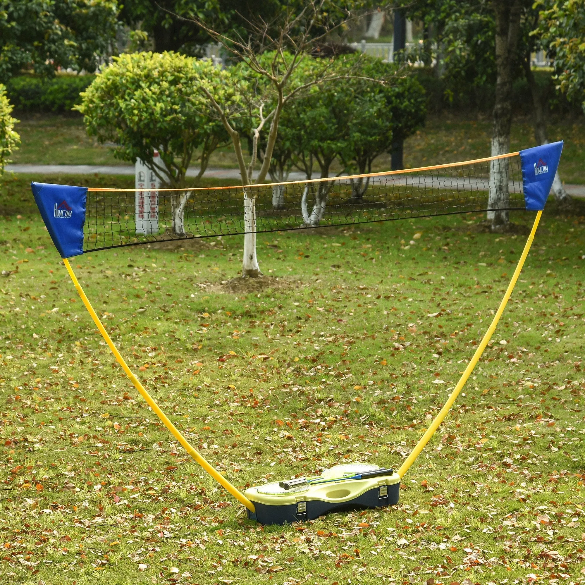 Homcom Plastic Portable Badminton Net Blue/Yellow