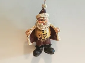 I Love NY Santa Christmas Ornament