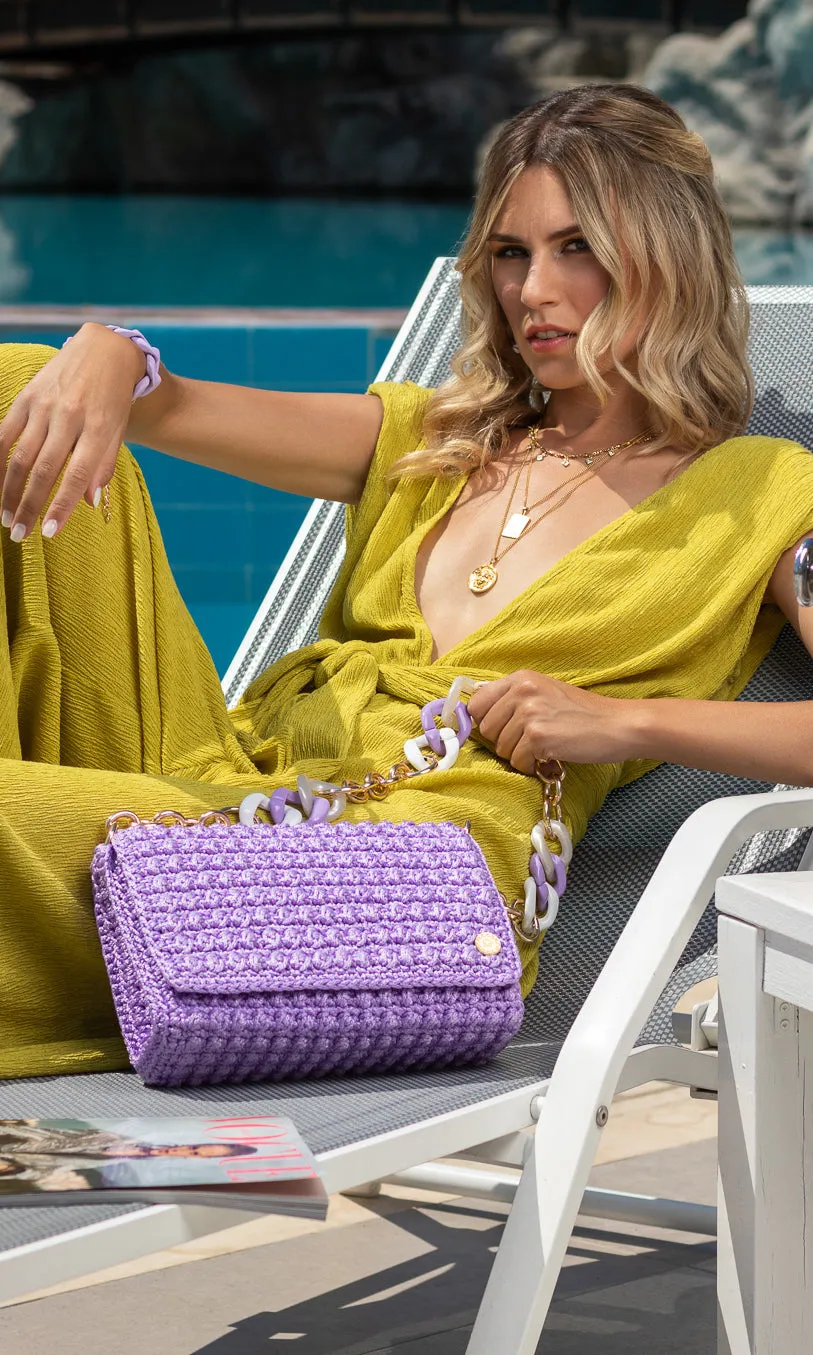 Imperial Knitted Handbag - Lilac