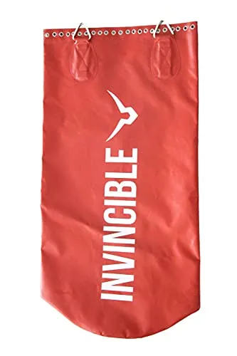 Invincible Classic Vinyl Never Tear Unfilled Boxing Bag with Hanging Chain