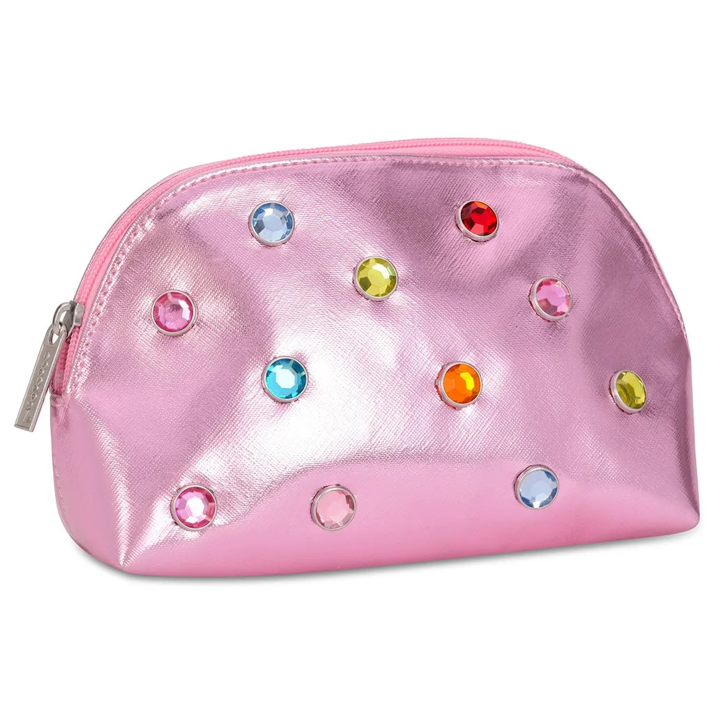 Iscream Pink Candy Gem Oval Cosmetic Bag