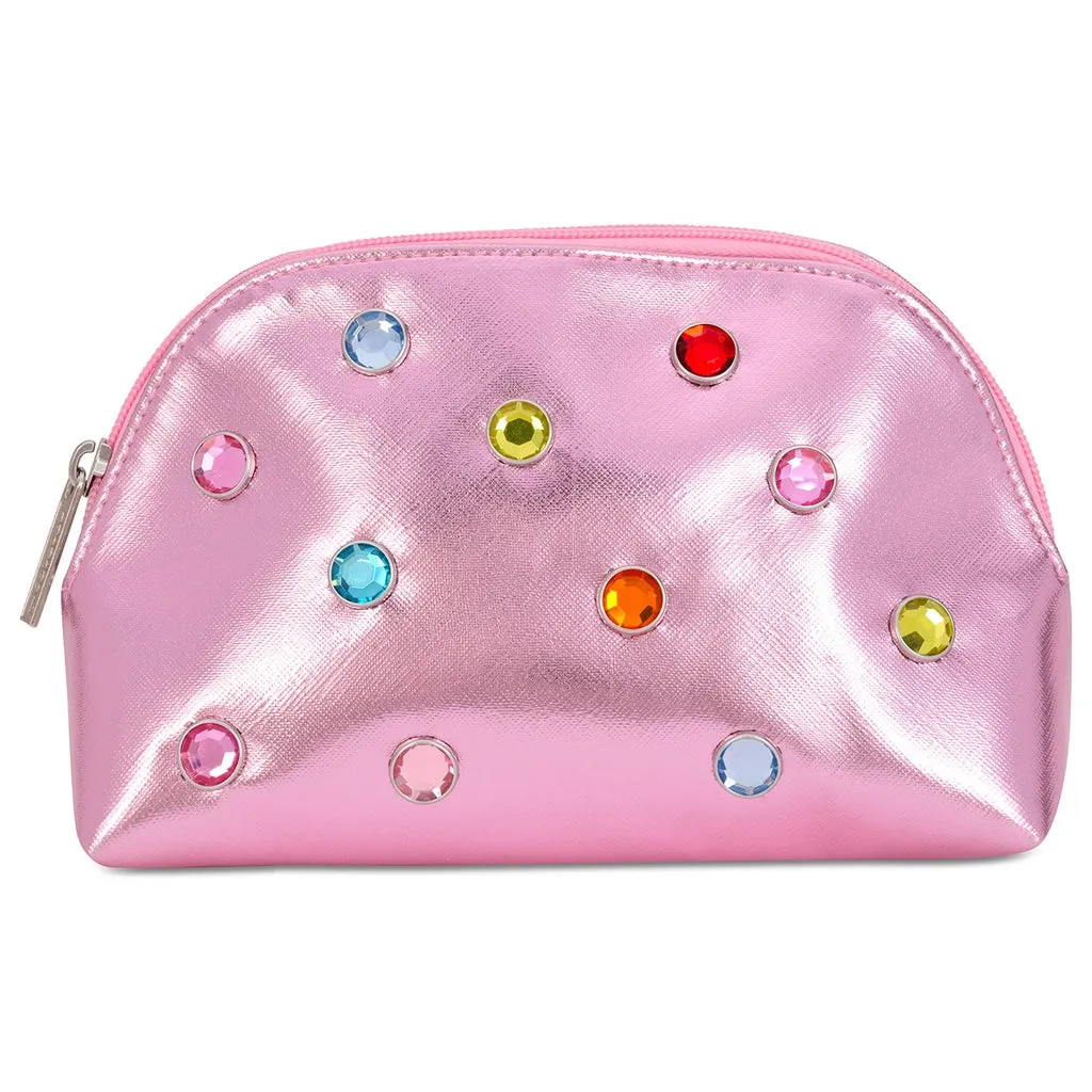 Iscream Pink Candy Gem Oval Cosmetic Bag