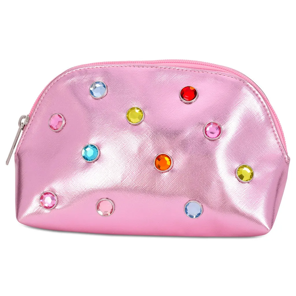 Iscream Pink Candy Gem Oval Cosmetic Bag