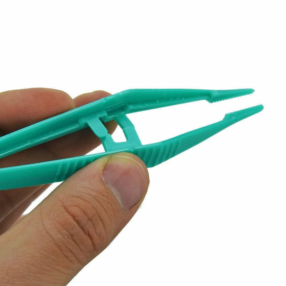 JFA Medical Green Plastic Disposable Tweezers Forceps 13cm x 30