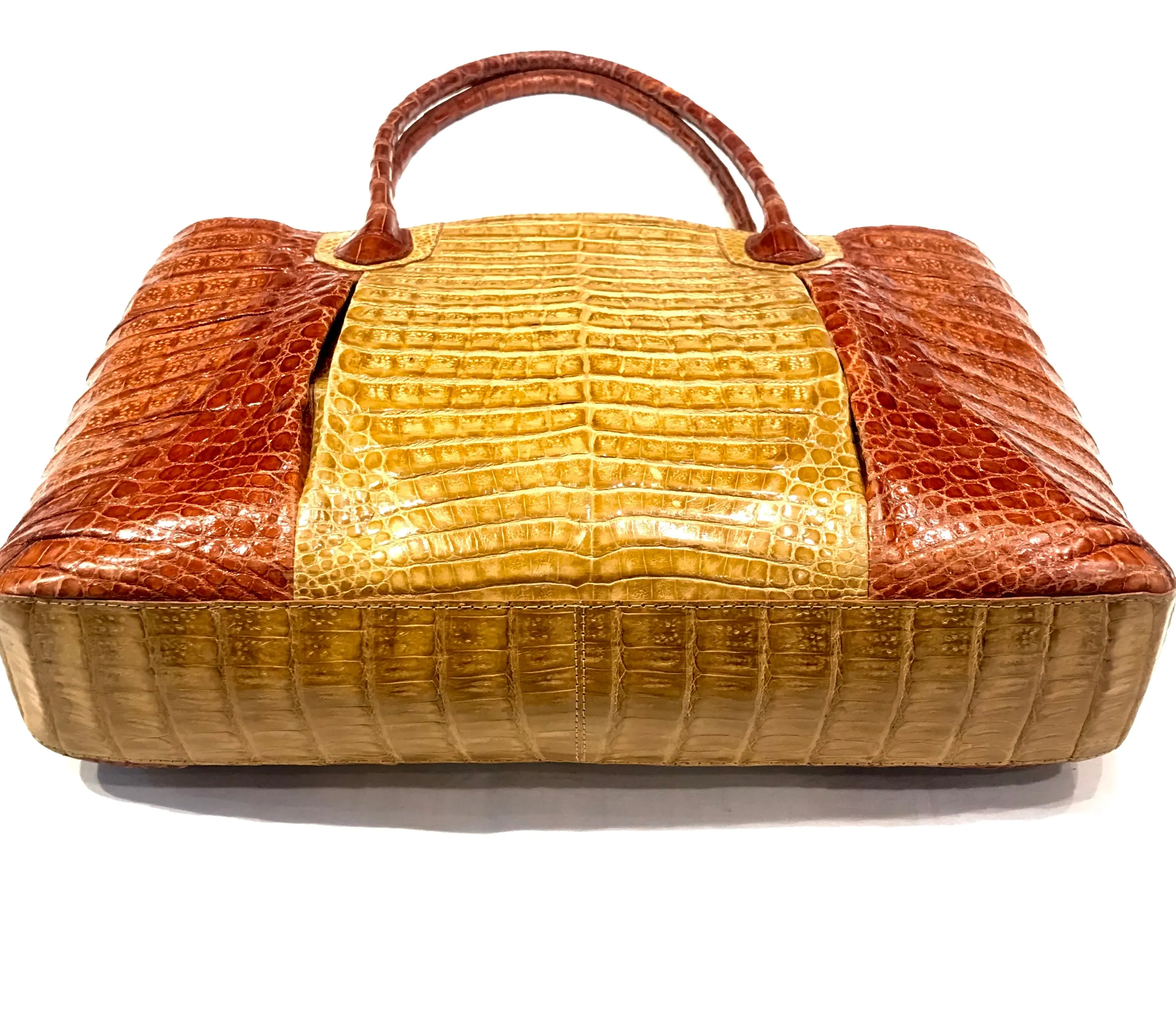 Kashani Two Tone All Over Alligator Handbag