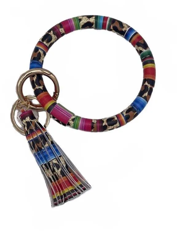 KC-8845 Serape Leopard Wristlet Key Chain