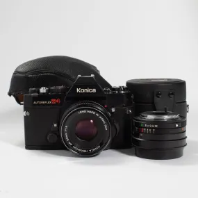 Konica Autoreflex T4 with 50mm f/1.8 & 28mm f/3.5 KIT