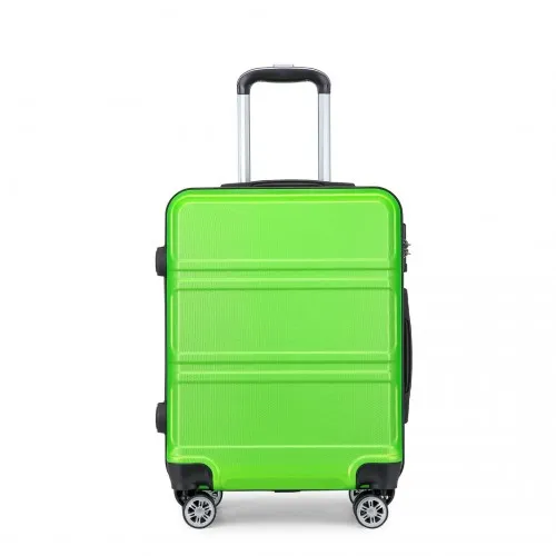 Kono ABS 24 Inch Sculpted Horizontal Design Suitcase - Green | Durable, Lightweight, TSA Lock, 360° Wheels