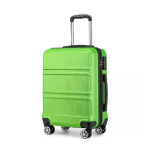 Kono ABS 24 Inch Sculpted Horizontal Design Suitcase - Green | Durable, Lightweight, TSA Lock, 360° Wheels