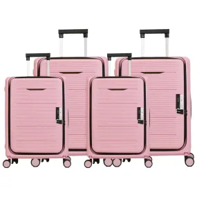 Kuber Industries Luggage Bag | Trolley Bags for Travel | Collapsible Luggage Bag | Travelling Bag | Trolley Bags for Suitcase | Lightweight Luggage Bag | 20P-24P Inch |Pack of 4| Rose Pink