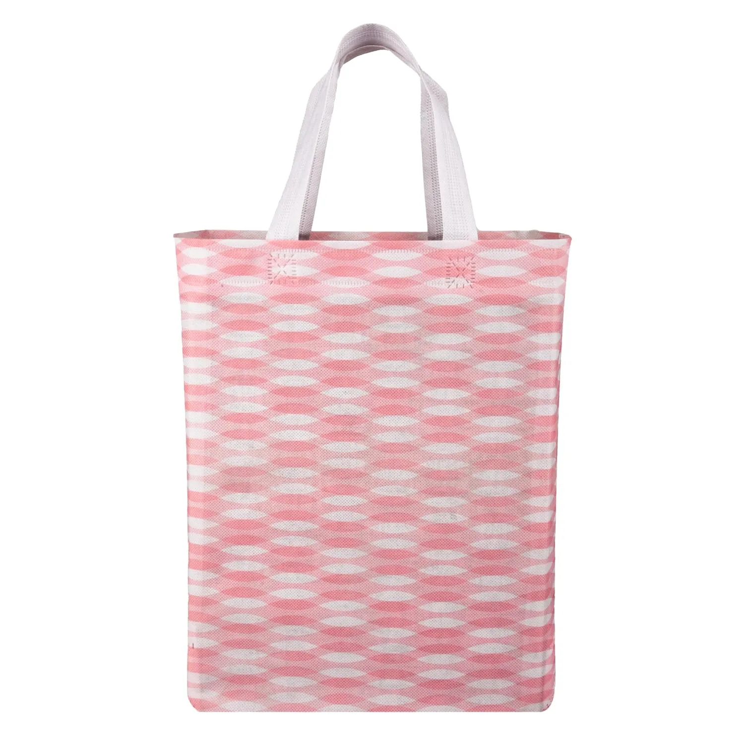 Kuber Industries Shopping Handbag | Grocery Handbag | Shopping Bag | Grocery Shopping Bag | Reusable Shopping Bags | Vegetable Bag | Zig-Zag Carry Bag | Pack of 6 | Pink