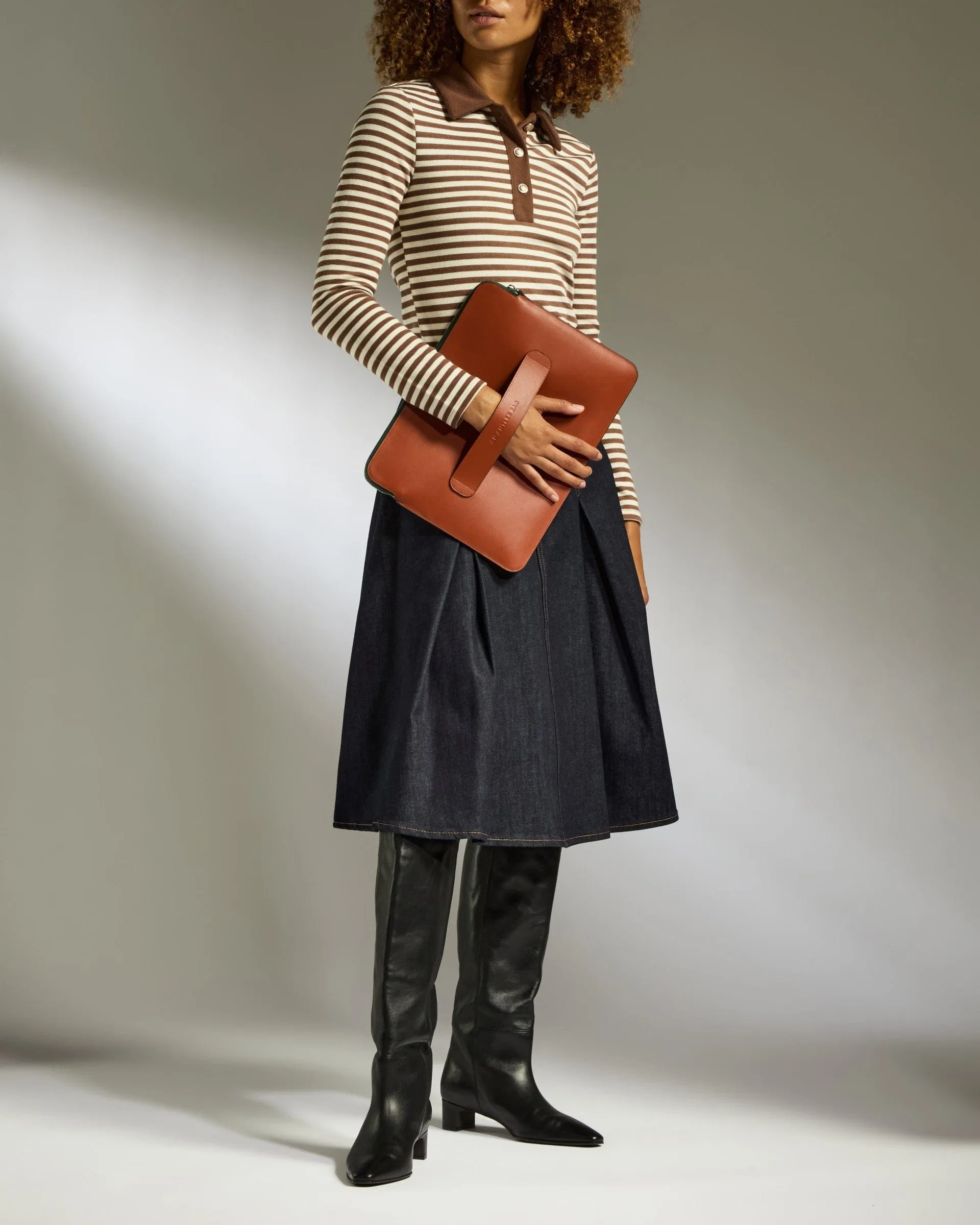 Laptop & Document Case in Tan Leather - 1914 Collection