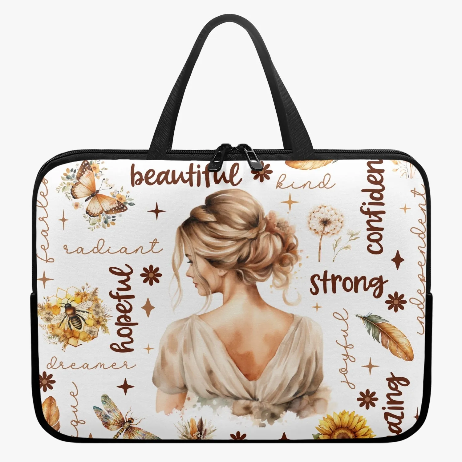 Laptop Sleeve with handles - Affirmations - Blonde Hair