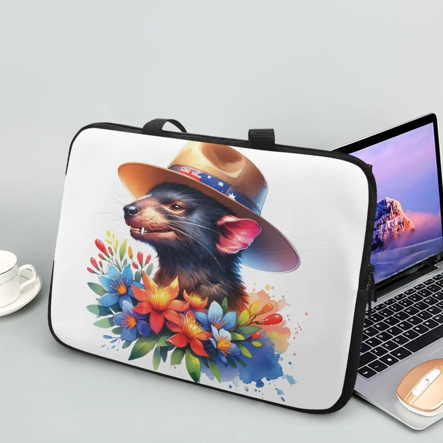 Laptop Sleeve with Handles - Australian Animals - Tasmanian Devil