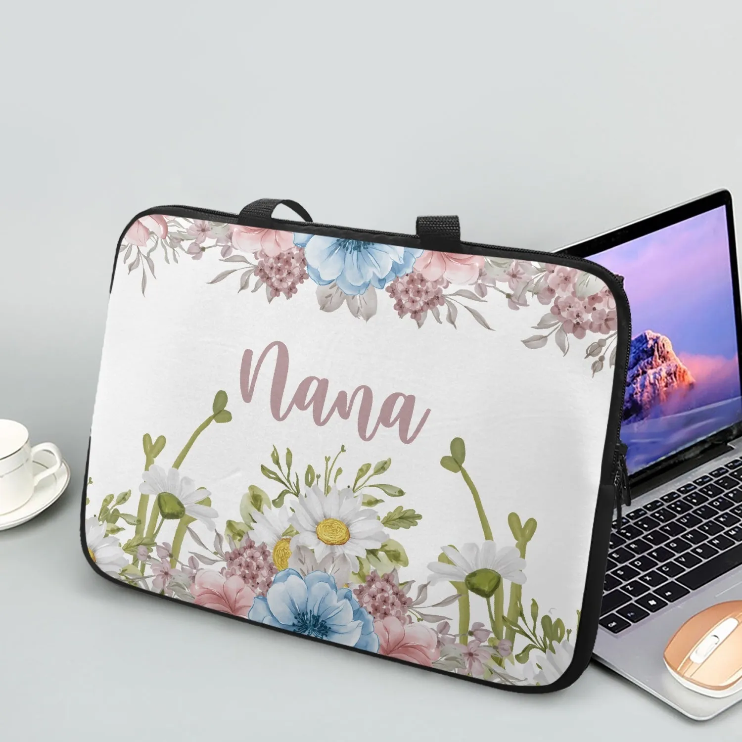 Laptop Sleeve with Handles - Floral - Nana