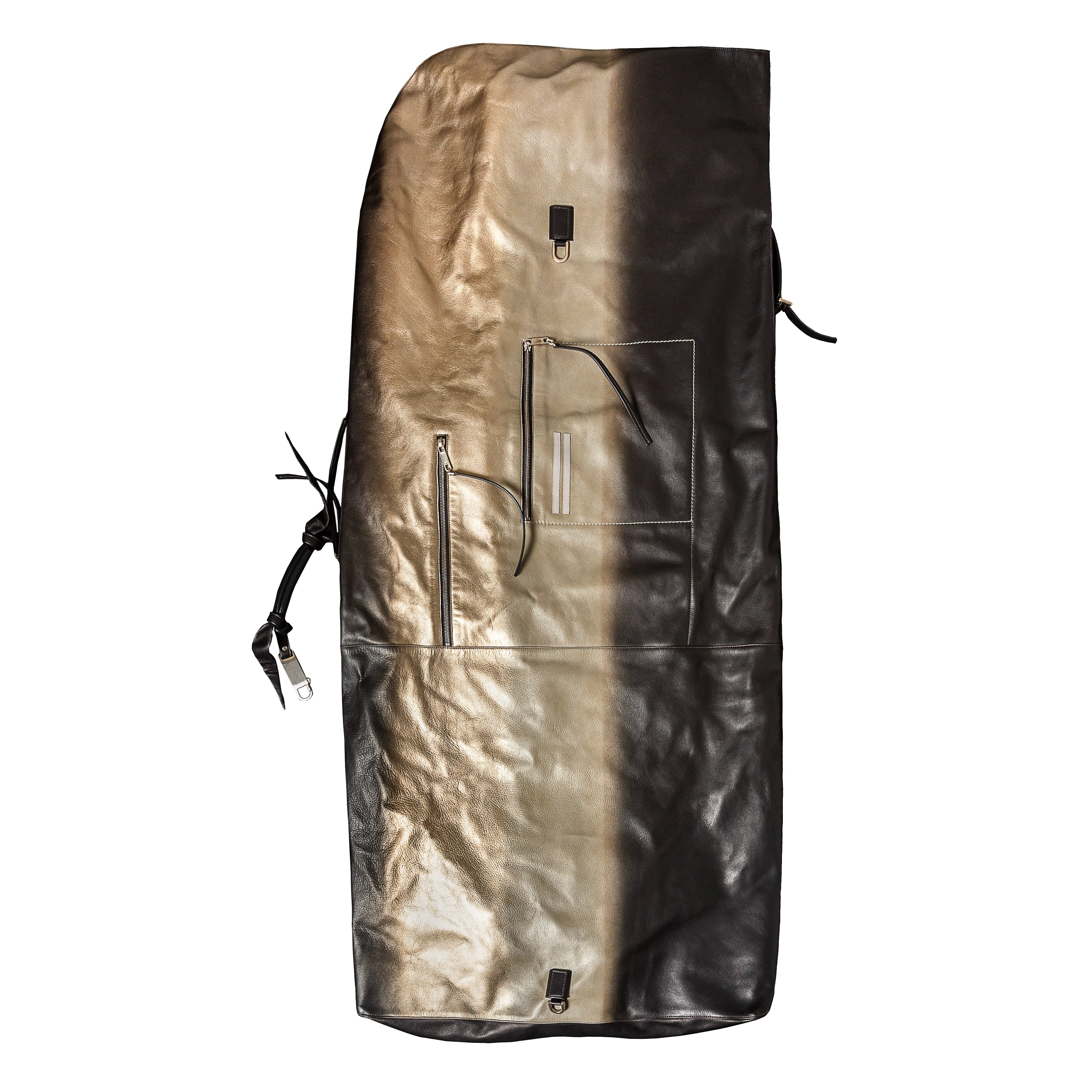 Larry Degrade Metallic Gradient and Black Leather Mega Duffle