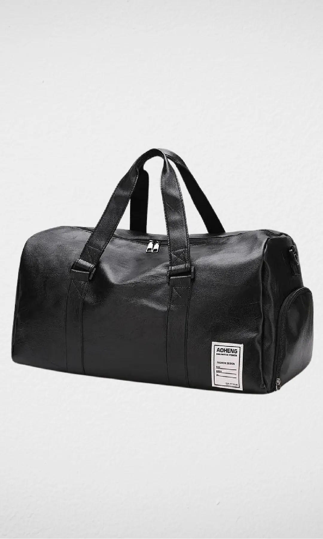 Leather Handbag (Black White Badge)