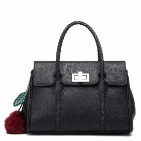 Leather handbags lychee pattern handbag