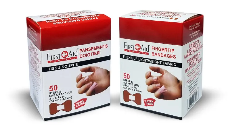 Light weight Fabric Adhesive Bandages Fingertip (Box of 50)