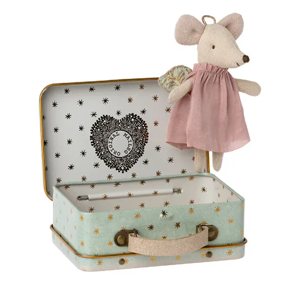 Maileg Angel Mouse in Suitcase