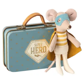 Maileg Superhero Mouse Little Brother in Suitcase