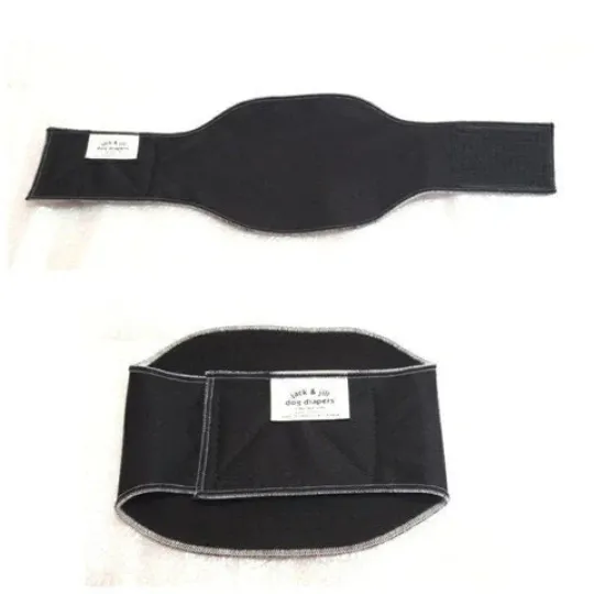 Male Dog Belly Band Wrap - Black Style #2