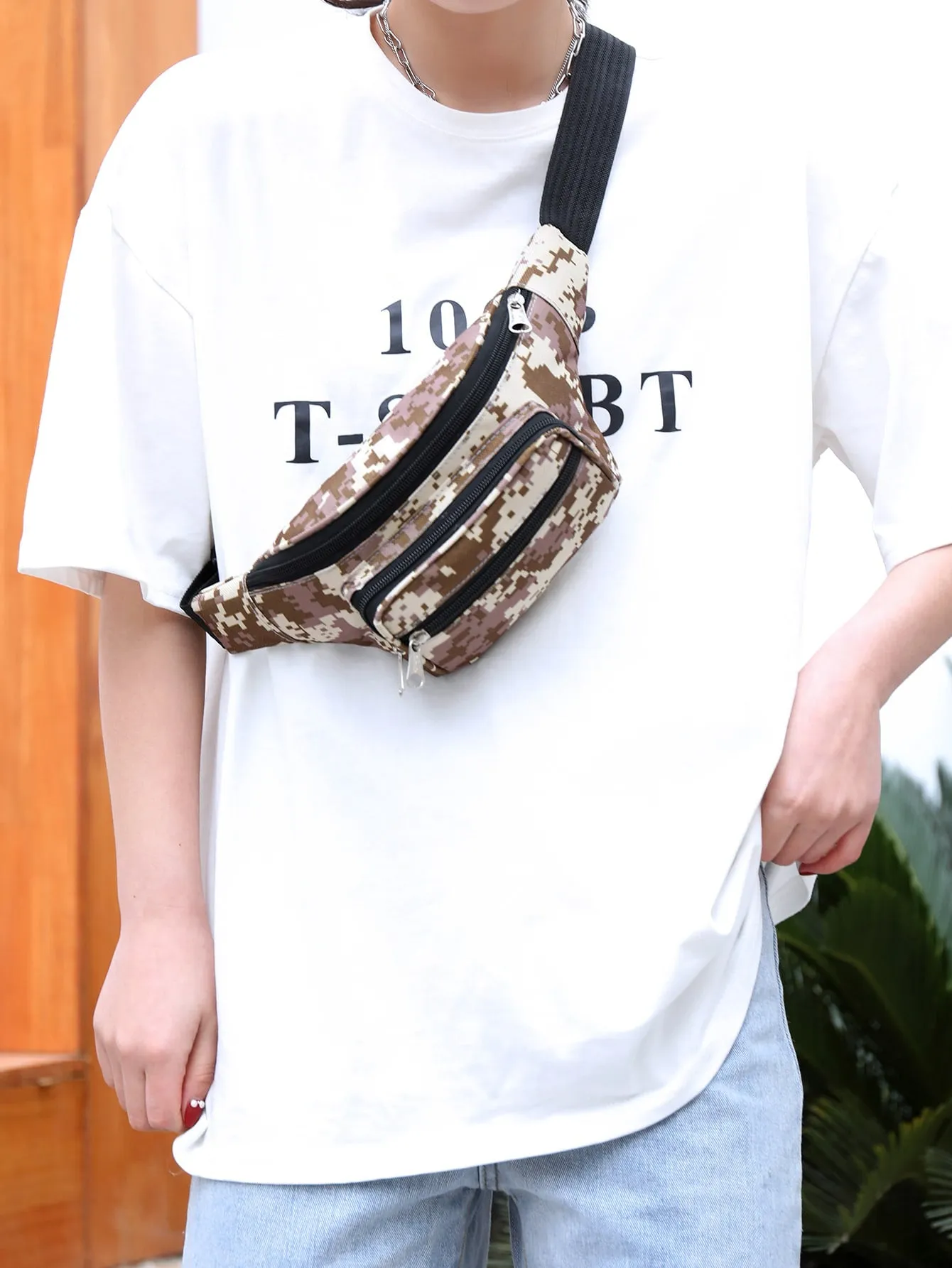 Mini Camo Graphic Pocket Front Fanny Pack