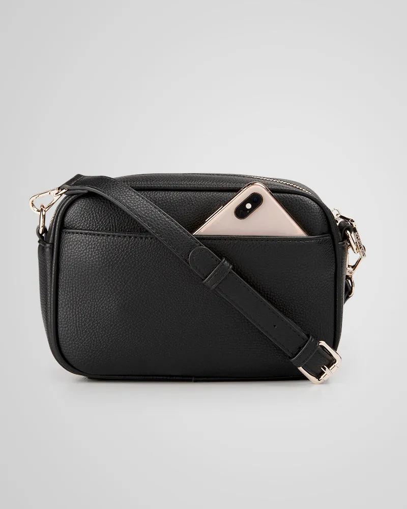 Monica Black Camera Crossbody Bag