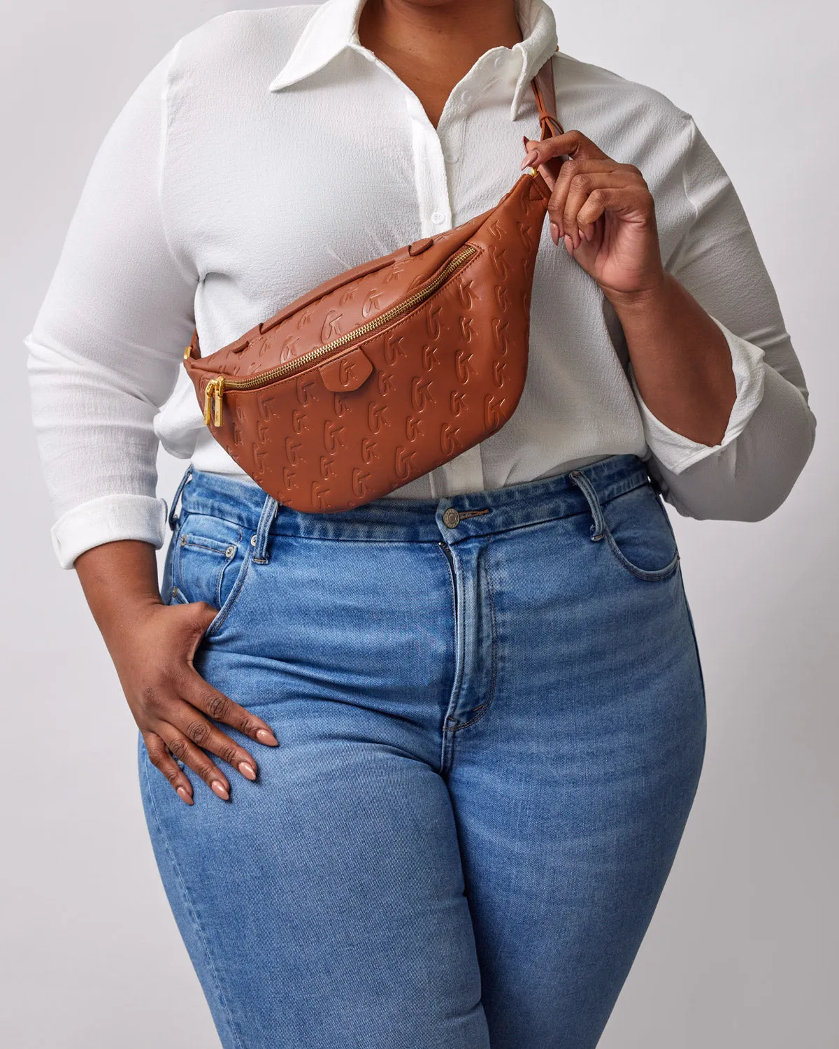 MONOGRAM FANNY PACK - BROWN