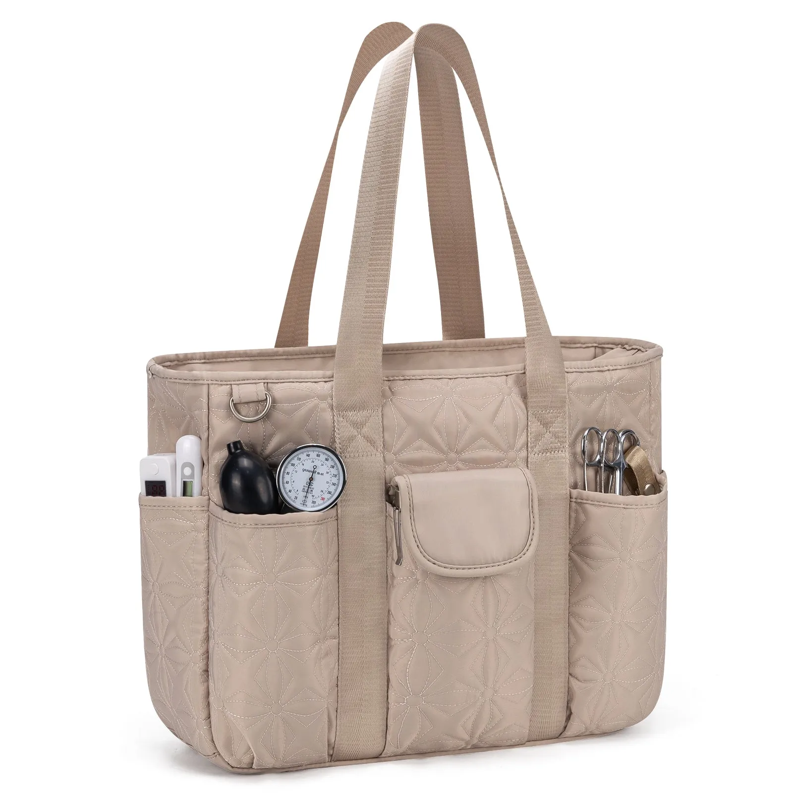 Multiple Pockets Crossbody Clinical Tote Bag