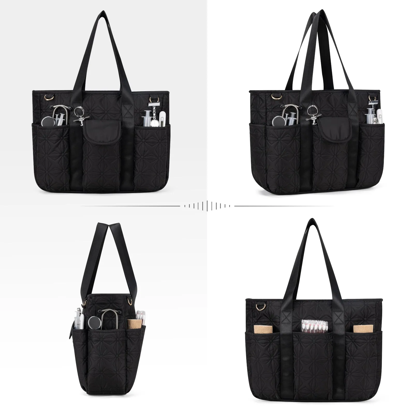 Multiple Pockets Crossbody Clinical Tote Bag