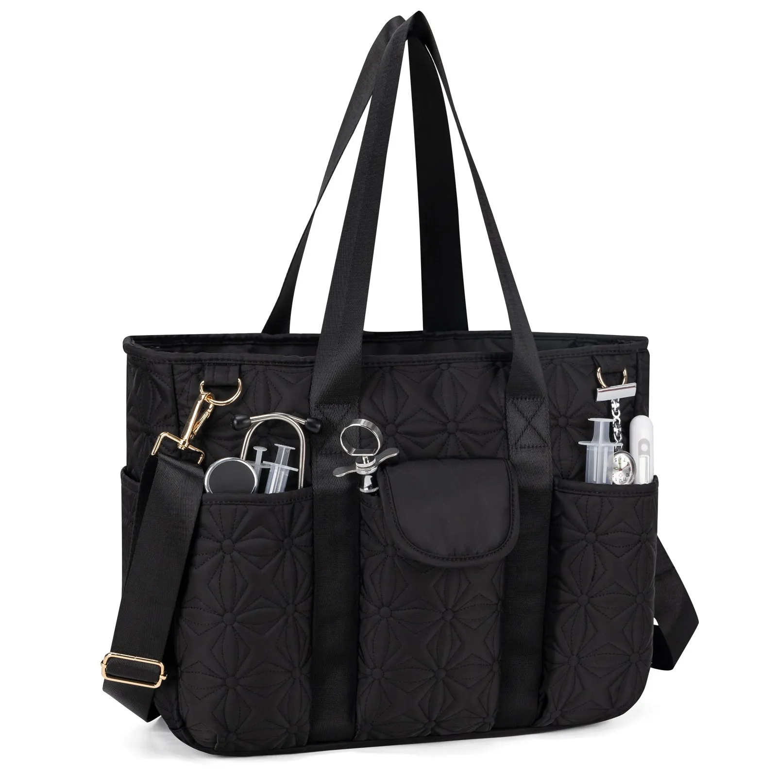 Multiple Pockets Crossbody Clinical Tote Bag