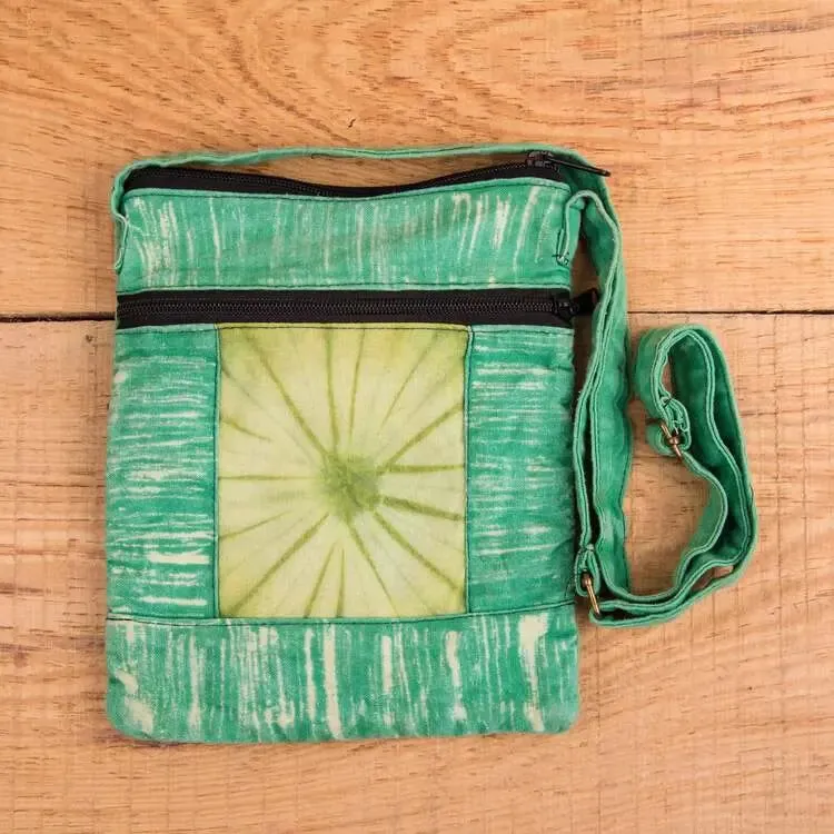 Multipurpose Double Zipper Green Side Bag