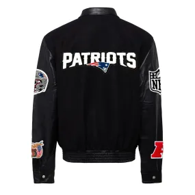 NEW ENGLAND PATRIOTS WOOL & LEATHER VARSITY JACKET Black/Black