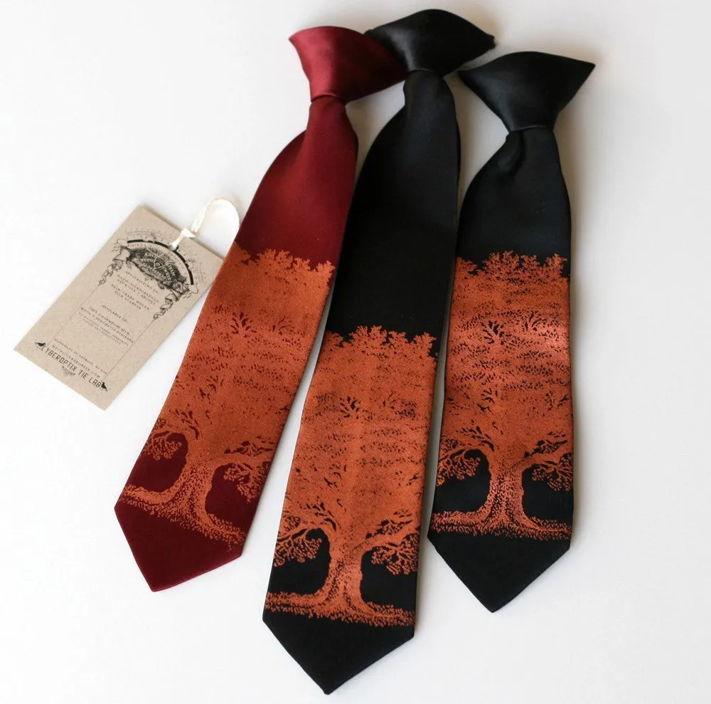 Oak Tree Necktie, Tree Silhouette Tie