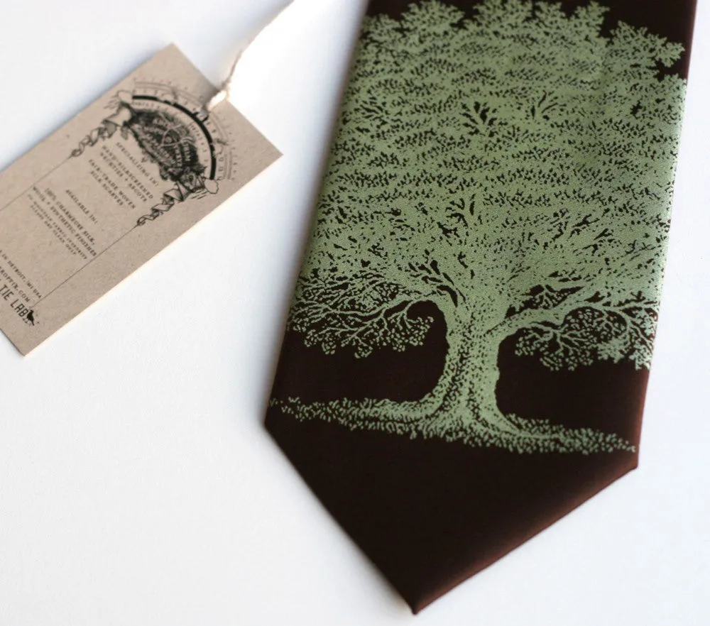 Oak Tree Necktie, Tree Silhouette Tie