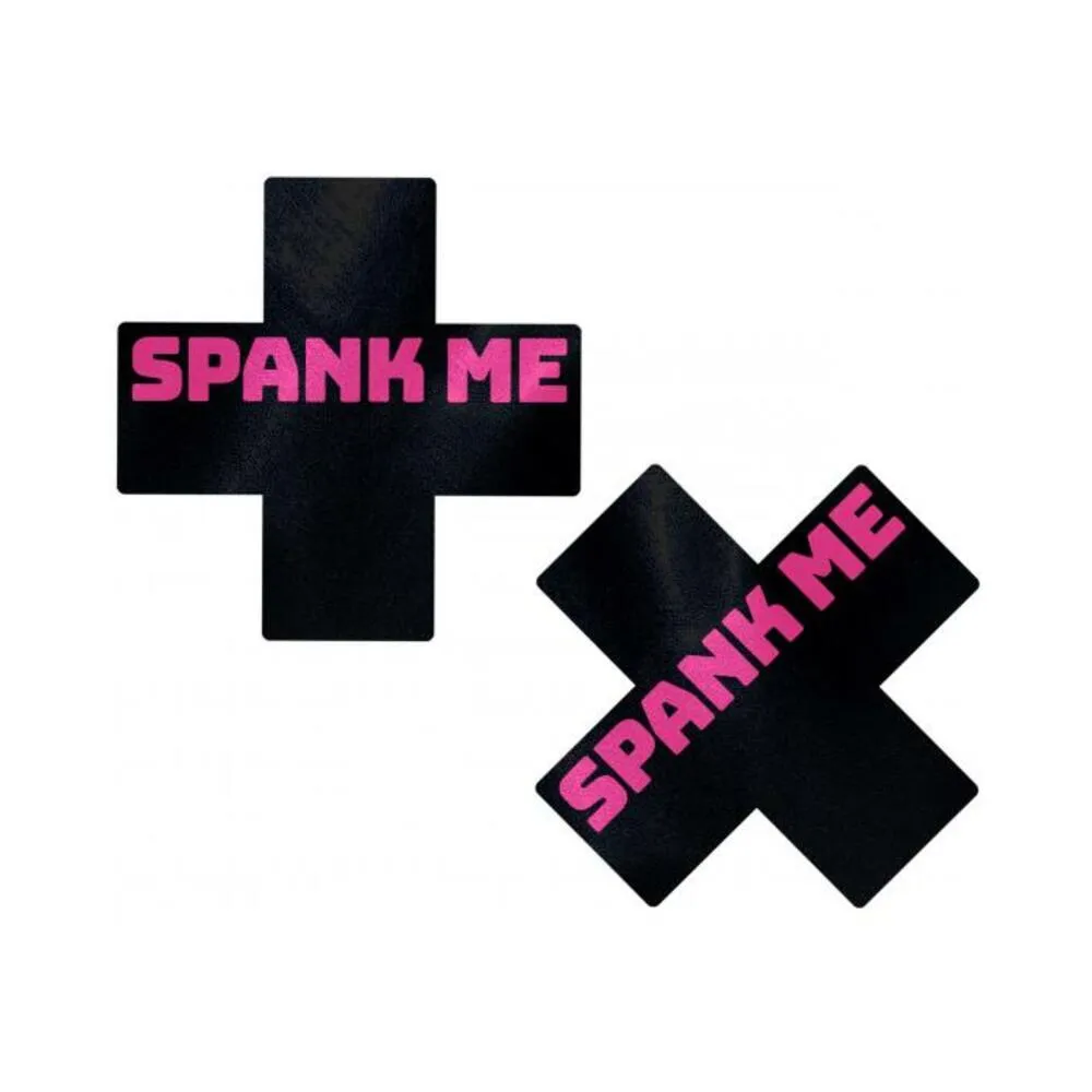 Pastease Liquid Black Cross Pink Spank Me Pasties