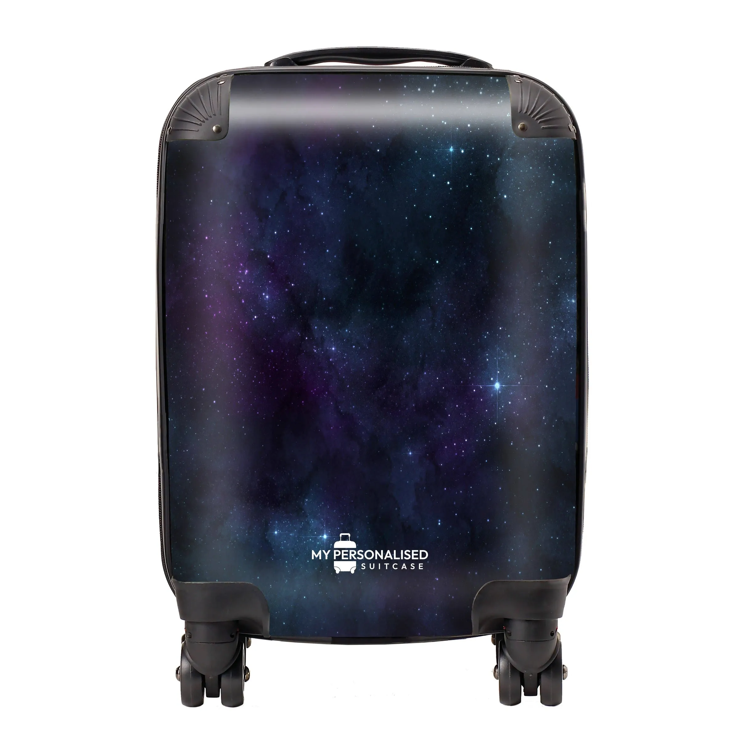 Personalised Awash with Stars Purple and Blue Suitcase