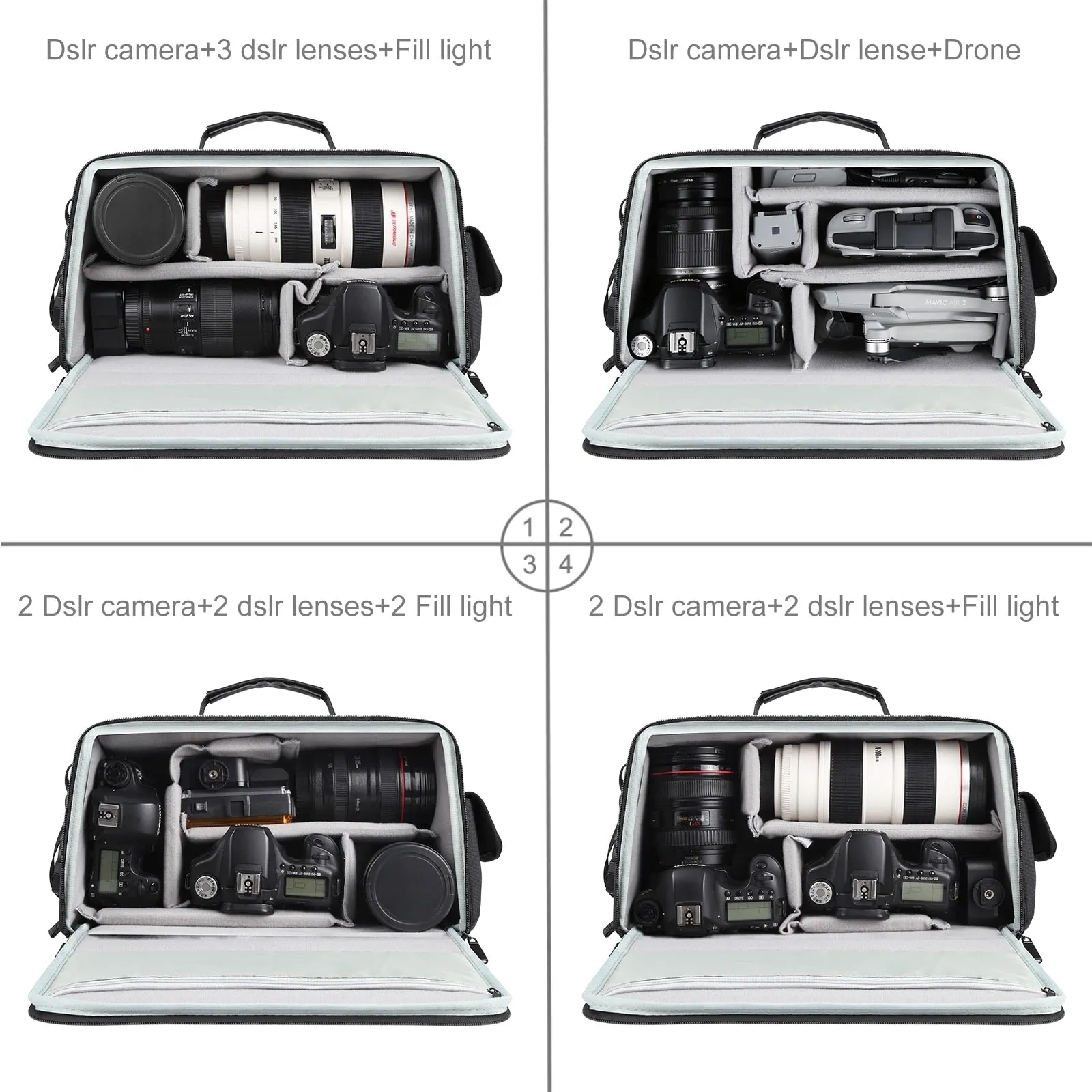 PULUZ Portable Camera Crossbody Shoulder Bag Digital Storage Lens Bag