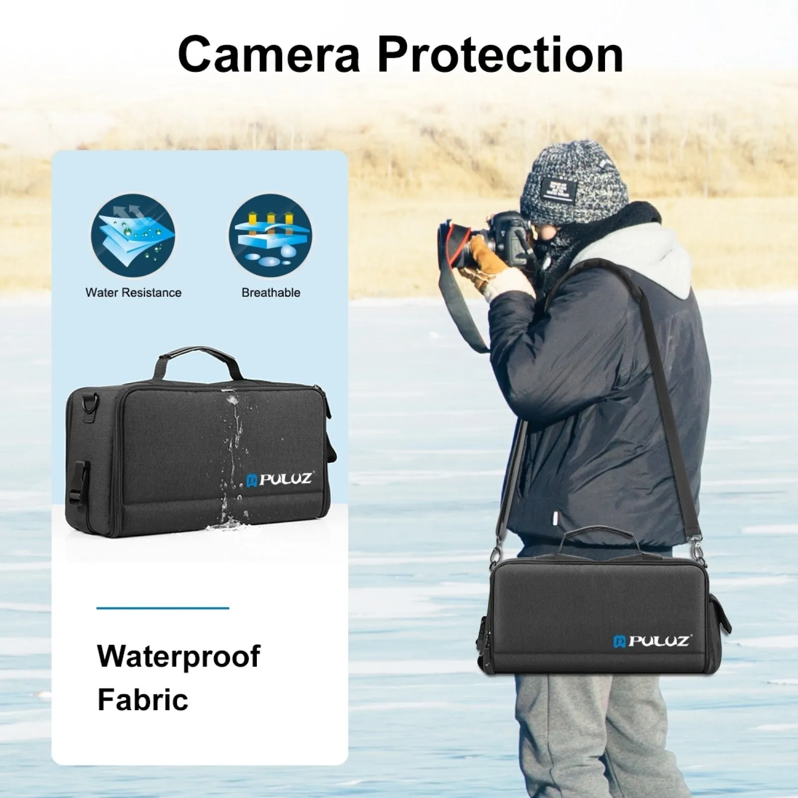 PULUZ Portable Camera Crossbody Shoulder Bag Digital Storage Lens Bag