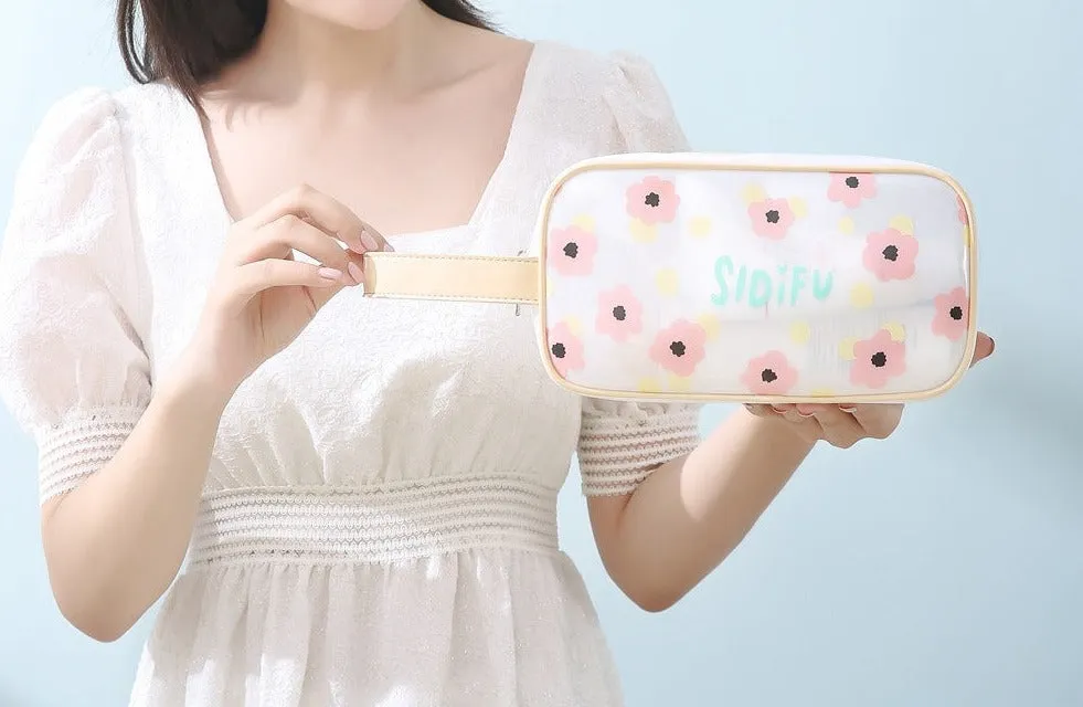 PVC waterproof toiletry bag, large capacity, high-end, ins style, good looks, cute portable storage bag