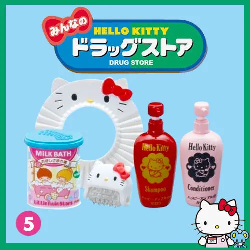 Rare 2013 Re-Ment Hello Kitty Everyone's Drug Store Full Set of 8 pcs <Free Shipping>