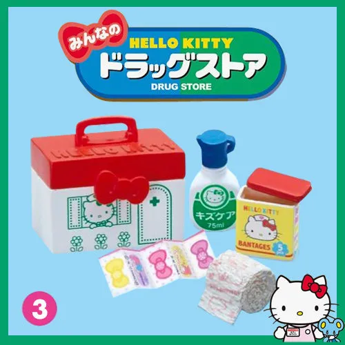 Rare 2013 Re-Ment Hello Kitty Everyone's Drug Store Full Set of 8 pcs <Free Shipping>