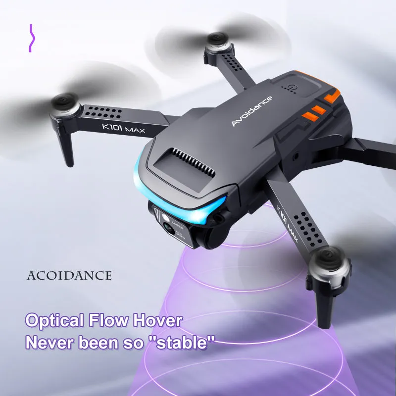 RC Drone K101MAX 4K HD Dual Camera Optical Flow Positioning ESC 3-Way Obstacle Avoidance Folding RC Quadcopter