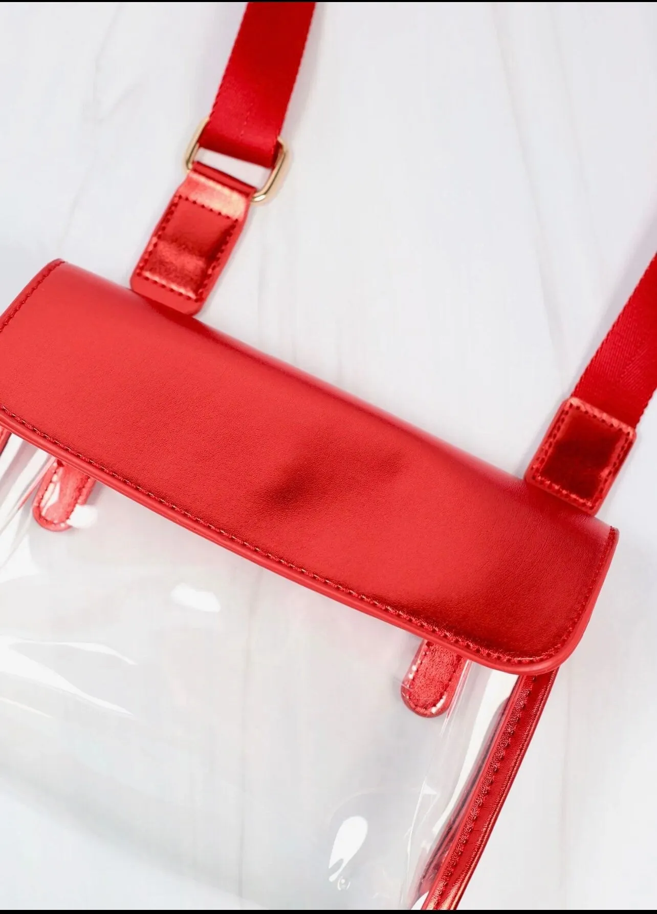 Red clear Stadium bag crossbody Fanny pack