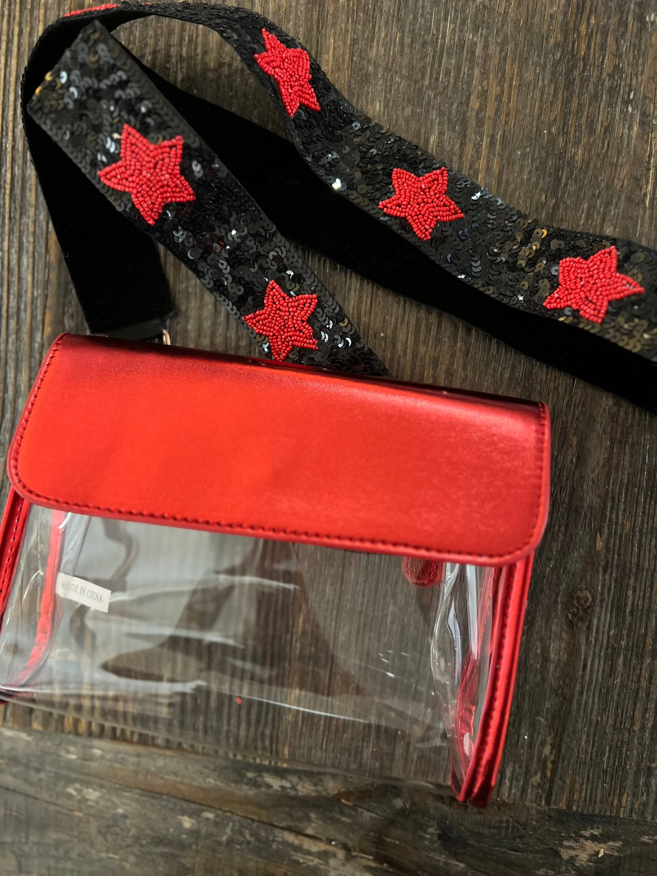 Red clear Stadium bag crossbody Fanny pack